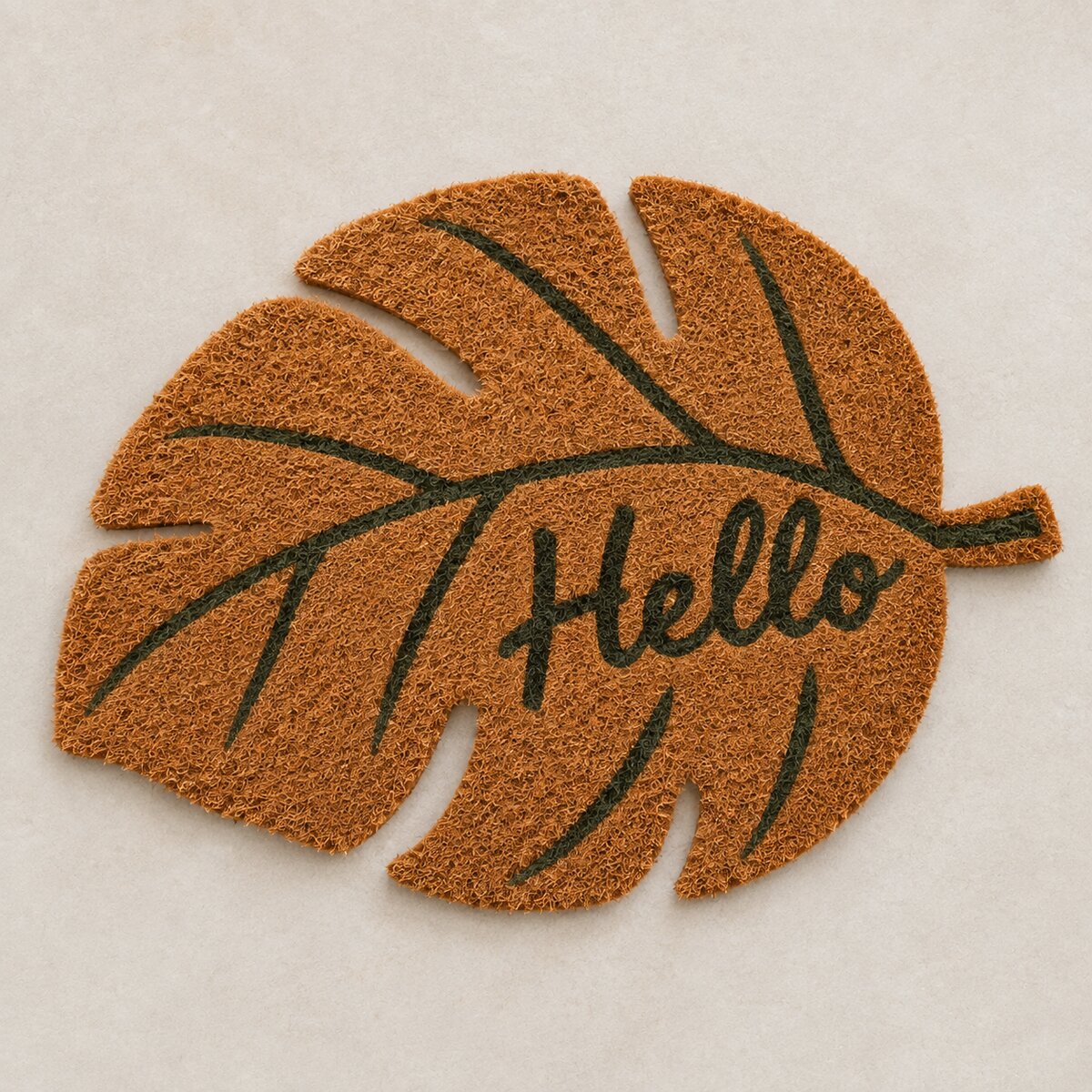 Leaf-shaped coir mat