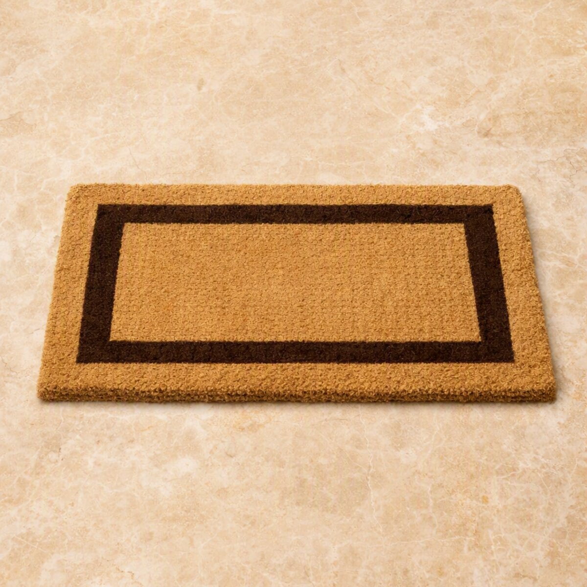 Traditional coir mat with classic border design